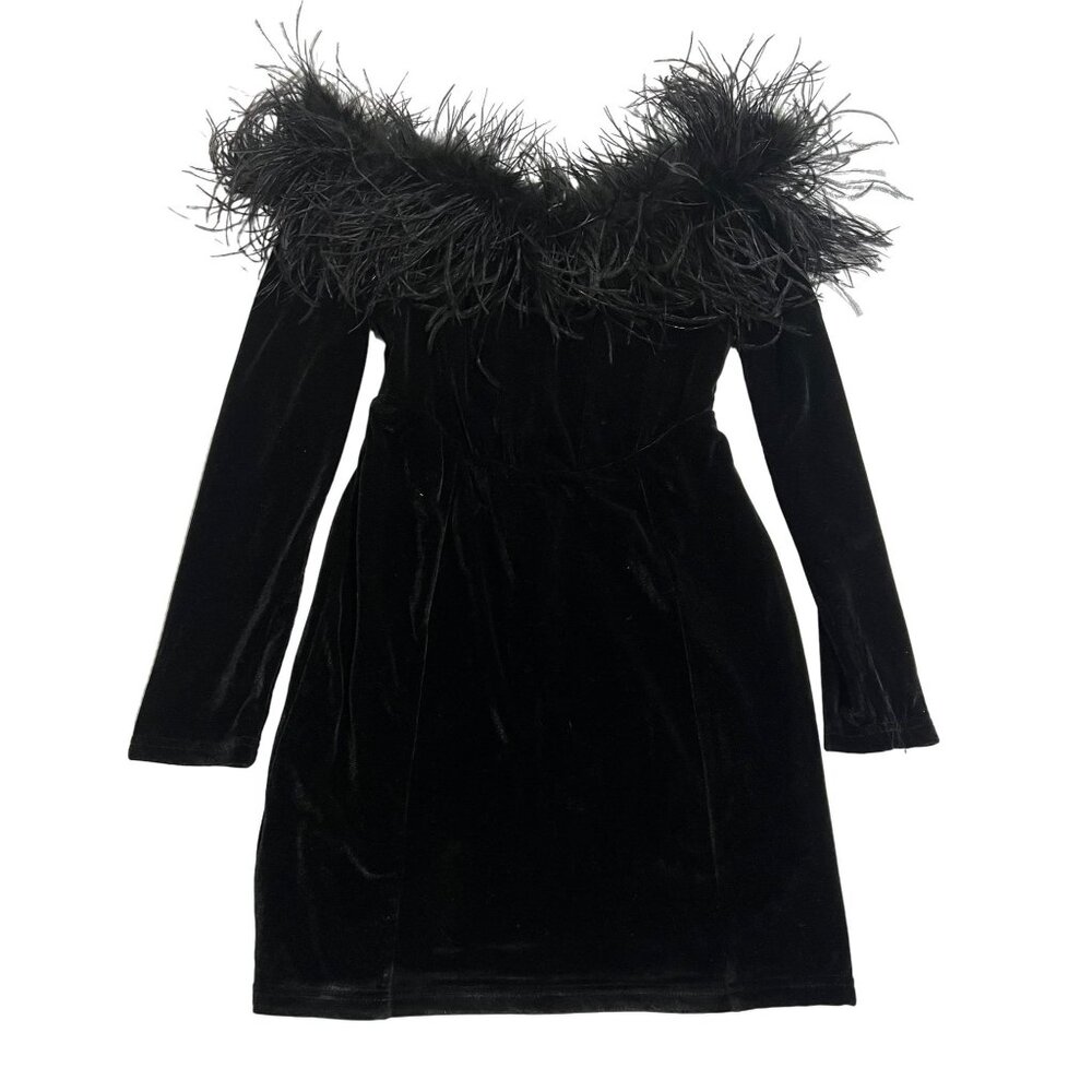 Bianca and Bridgett Katie Fluffy Dress in Black